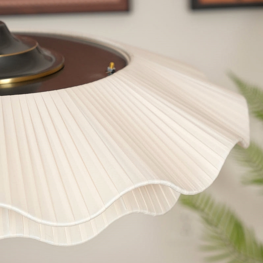 Double Layers Fabric LED White Dining Room Pendant Light